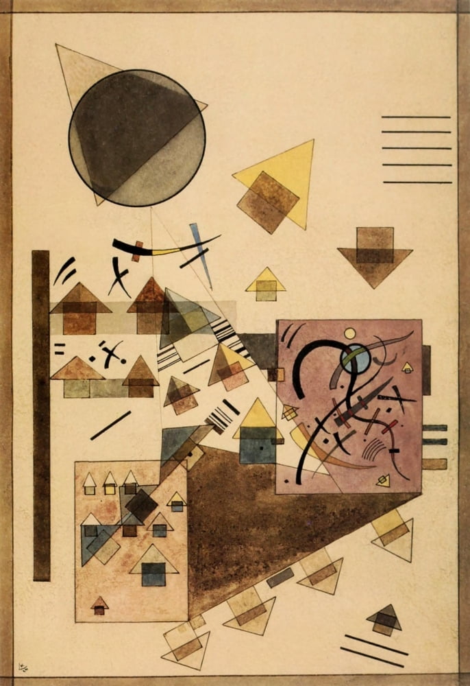 Brown Noise 1924 Canvas Art - Wassily Kandinsky (24 x 36)