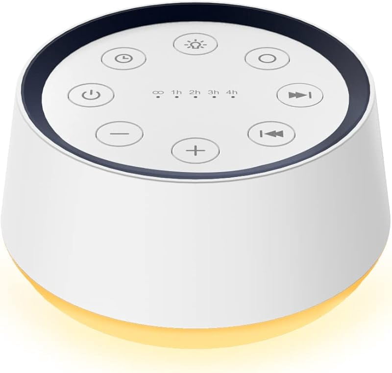 Brown Noise Sound Machine with 30 Soothing Sounds 12 Colors Night Light White for Adults Baby Kids Sleep Machines Memory Function 36 Volume Levels 5 Timers Home Office Travel