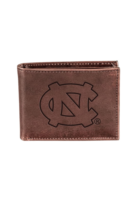 Brown North Carolina Tar Heels Bifold Leather Wallet