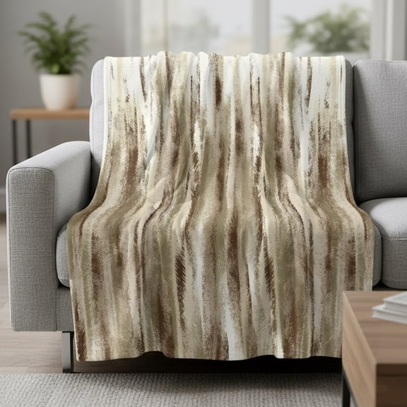 Brown Nostalgia Pencil Touches Fleece Throw Blanket Gradient Lines Overlay Ultra Soft Fuzzy Cozy Flannel Throw Blanket for Couch Sofa Bed Car Travel, Ideal Gifts 30x40 Inches