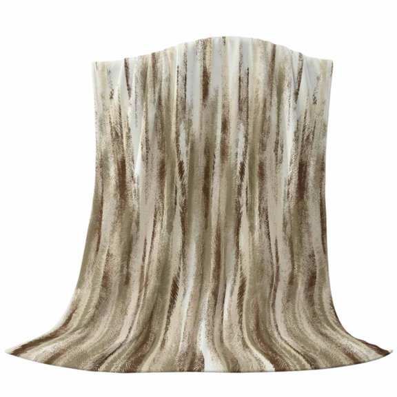 Brown Nostalgia Pencil Touches Throw Flannel Blanket Gradient Lines Overlay Super Soft Cozy Bed Blanket, Lightweight Plush Fuzzy Bed Throw for Bedroom Sofa Couch Living Room 30x40In,