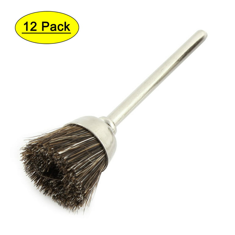 Brown Nylon Bristle Polishing Brushes Jewelry Cleaning Buffing Tools 12pcs