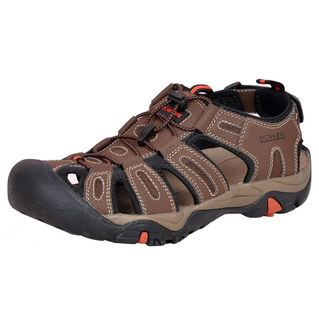 Brown Oak Men's Closed Toe Outdoor Hiking Water Shoes Sport Sandals