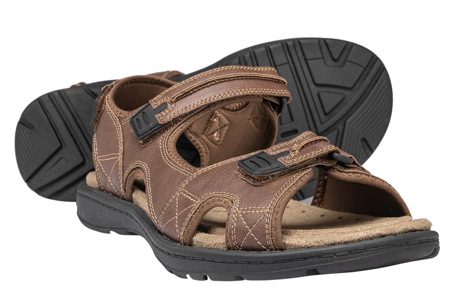 Brown Oak Mens Memory Foam Comfort River Sandals - Walmart.com display picture 1