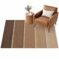 Brown Ombre Area Rug 2.7'x5', Golden Brown Tan Wood Grain Stripes ...