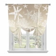 thumbnail image 1 of Brown Ombre Coastal Balloon Curtains for Living Room/French Door, Sea Nautical Summer Beach Starfish Coral Tie Up Curtains 63 Inch Length Energy Saving Kitchen Curtains Shades for Windows 42"x63", 1 of 8