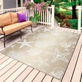 thumbnail image 1 of Brown Ombre Coastal Outdoor Rug 4x6 Ft, Non Slip Washable Area Rug, Sea Nautical Summer Beach Starfish Coral Patio Rugs Carpet Runner, Large Floor Mat for Indoor/Outdoor Deck Porch Camping, 1 of 8