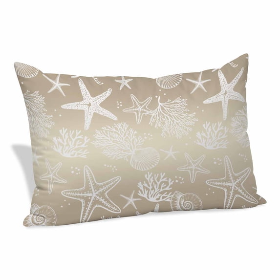 Brown Ombre Coastal Pillow Covers King, Sea Nautical Summer Beach Starfish Coral Soft Brushed Microfiber Breathable Throw Pillow Covers, Pillowcase with Zipper for Couch Sofa Bedroom 20"x36"