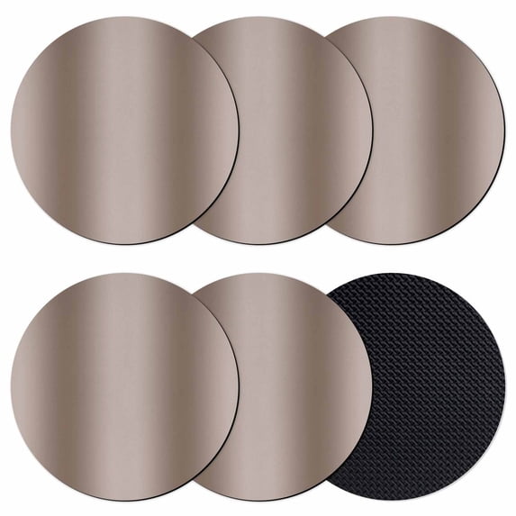 Brown Ombre Coasters Set of 6, Modern Abstract Art Farmhouse Gradient Absorbent Coasters for Drinks, Coaster for Bar Office Dining Coffee Table Accessories Decor, Non Slip Round Desk Coaster