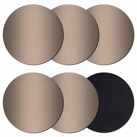 Brown Ombre Coasters Set of 6, Modern Gradient Abstract Art Absorbent Coasters for Drinks, Coaster for Bar Office Dining Coffee Table Accessories Decor, Non Slip Round Desk Coaster