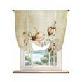 thumbnail image 1 of Brown Ombre Daisy Tie Up Curtains for Windows 54 Inch Length Balloon Curtains Kitchen Adjustable Balloon Window Shade Farmhouse Vintage Floral Botanical Tie Up Valance Bathroom Curtain Window 42"x54", 1 of 6