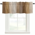 thumbnail image 1 of Brown Ombre Farmhouse Short Window Curtain Valances, Vintage Country Wooden Rod Pocket Kitchen Valances for Living Room Bedroom Bathroom Cafe 60" x 18", 1 of 8
