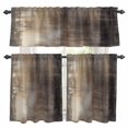 thumbnail image 1 of Brown Ombre Kitchen Curtains Sets for Windows 36 Inch Length, Oil Painting Art Abstract Modern Rod Pocket Window Treatments Tier Curtains and Valances Set for Bedroom/Bathroom, 1 of 8