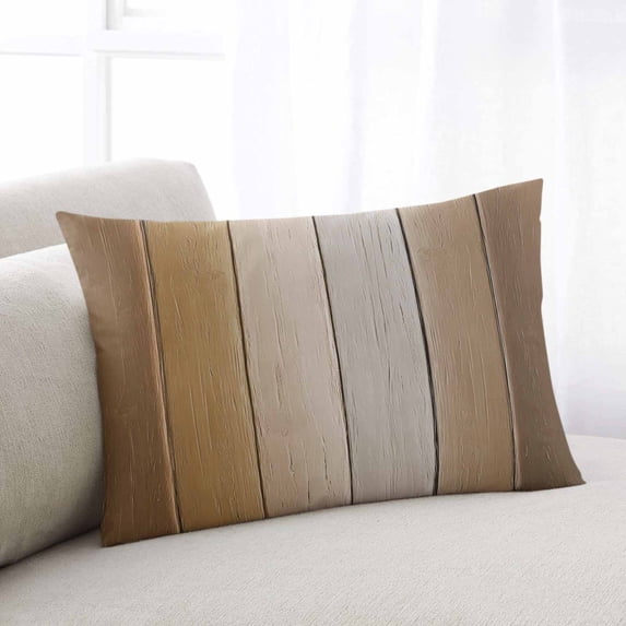 Brown Ombre Standard Size Pillow Cover, Pillowcase Protectors with Zipper, Breathable Decorative Throw Pillow Case Cover, Vintage Country Wooden Pillow Shams for Couch Sofa 20x26Inch
