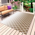 thumbnail image 1 of Brown Ombre Stripe Outdoor Rug for Patio/Deck/Porch, Non-Slip Large Area Rug 4 x 6 Ft, Modern Abstract Art Gradient Striped Indoor Outdoor Rugs Washable Area Rugs, Camping Rug Carpet Runner, 1 of 8