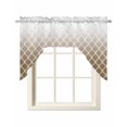 thumbnail image 1 of Brown Ombre Stripe Swag Valances for Windows, Small Curtains Drapes, Modern Abstract Art Gradient Striped Kitchen Window Curtains Over Sink Window Treatment Valance for Bedroom/Bathroom 56"x36", 1 of 5