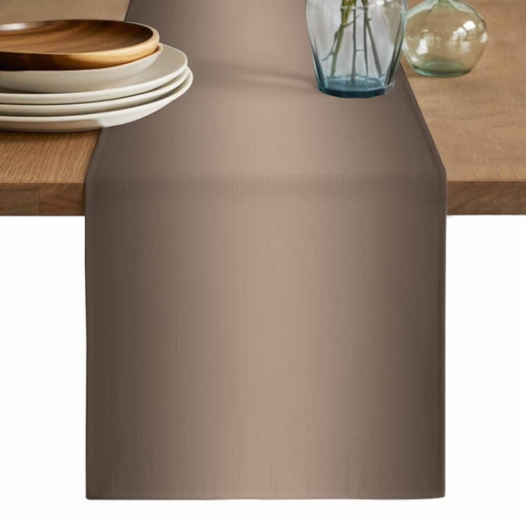 Brown Ombre Table Runner, Modern Gradient Abstract Art Washable Cotton Linen Table Runners 72 Inches Long, Dresser Scarf Runner for Dining/Coffee/Kitchen/TV Stands/Cabinets 13''x72''