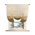 thumbnail image 1 of Brown Ombre Tie Up Curtains for Windows 63 Inch Length Balloon Curtains Kitchen Adjustable Balloon Window Shade Modern Abstract Art Ocean Oil Painting Tie Up Valance Bathroom Curtain Window 46"x63", 1 of 6