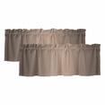 thumbnail image 1 of Brown Ombre Valances for Windows, Decorative Rod Pocket Window Valance Curtains, Modern Gradient Abstract Art Short Curtain Drapes for Kitchen/Bathroom/Living Room, 2 Panels, 42" W x 12" L, 1 of 8