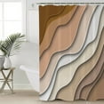 thumbnail image 1 of Brown Ombre Waterproof Fabric Shower Curtain, Modern Geometric Abstract Aesthetic Cream Shower Curtain for Bathroom Curtains Bathtubs Hotel Washable Shower Curtains with 12 Hooks Extra Long 72x84, 1 of 6