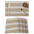 thumbnail image 1 of Brown Ombre Wooden Placemats Set of 12 Farmhouse Retro Khaki Wood Place Mats Indoor Wipeable Table Mats Washable Cloth Dining Table Placemats for Kitchen Holiday Party Home Decor 13x19 Inch, 1 of 9
