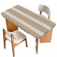 thumbnail image 1 of Brown Ombre Wooden Table Cloths for 5 Foot Rectangle Tables, Farmhouse Retro Khaki Wood Patio Waterproof Elastic Fitted Tablecloths, Washable Rectangular Table Cover for Camping, 1 of 8