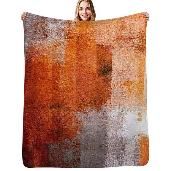 Brown Orange Background Abstract Texture Flannel Blanket Warm Soft Bedding Throws Winter Camping Chair Sofa Bed