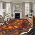 thumbnail image 1 of Brown Orange Black Area Rugs 5'x7', Washable Small Throw Rugs for Laundry Room Playroom, Modern Tie-dyeing Ombre Abstract Art Indoor Outdoor Rug Non-Slip Low Pile Carpet Runner Reversible Floor Mats, 1 of 8