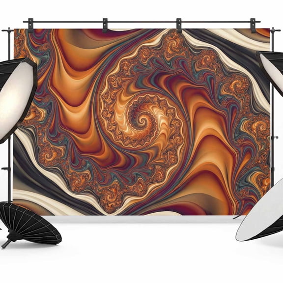 Brown Orange Black Backdrop for Photography,Fabric Photo Background Backdrop,Modern Tie-dyeing Ombre Abstract Art Photo Booth Background for Portrait Photoshoot Video Wedding Studio Banner 7x5ft
