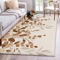 thumbnail image 1 of Brown Orange Eucalyptus Area Rugs 4'x6', Washable Small Throw Rugs for Office Bathroom, Farmhouse Weeping Leaves Linen Indoor Outdoor Rug Non-Slip Low Pile Carpet Runner Reversible Floor Mats, 1 of 8