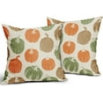 thumbnail image 1 of Brown Orange Green Pumpkin Fall Pillow Covers 20x20 Set of 2 Autumn Harvest Print Thanksgiving Decorative Throw Pillows Outdoor Farmhouse Cushion Case Seasonal Decor for Couch Sofa Bed, 1 of 1