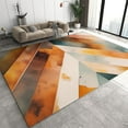 thumbnail image 1 of Brown And Orange Watercolor Graffiti Area Rug, Abstract Geometric Oil Painting Lines Indoor Rugs, With Anti-Slip Easy Clean Carpet For Living Room Bedroom Room Home Office 2x3ft, 1 of 6