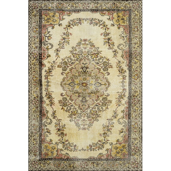 Brown Oriental Area Rugs for Living Room Washable Rugs Boho Moroccan Area Rug Soft Neutral Geometric Bohemian Carpet Distressed Indoor Rug for Bedroom Dining Room Office Foldable Nonslip Rug