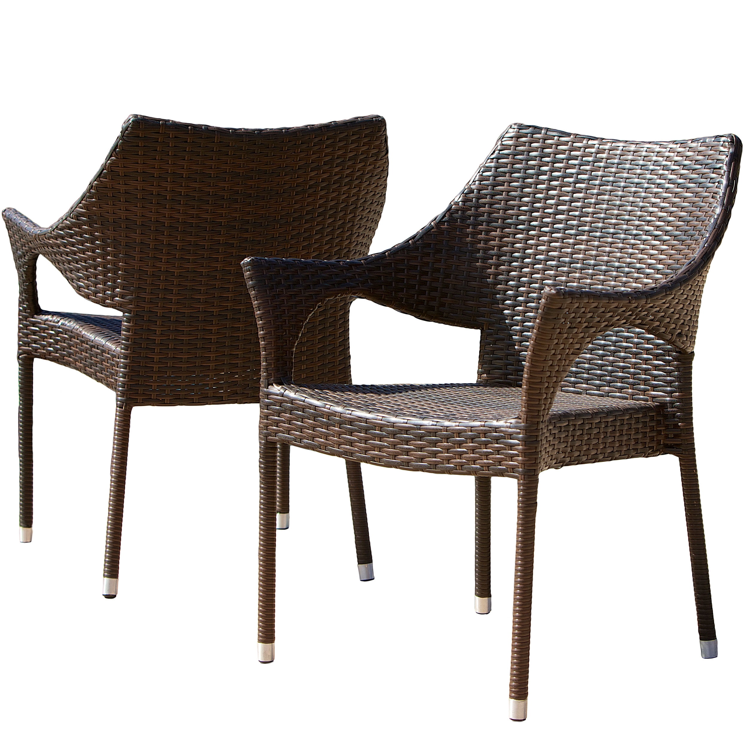 Brown Outdoor Wicker Chairs (Set of 2)