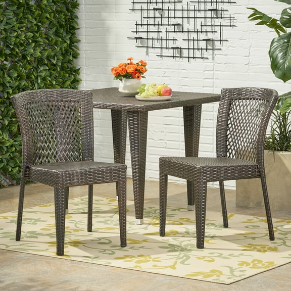 Brown Outdoor Wicker Chairs (Set of 2)
