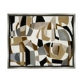 thumbnail image 1 of Brown Overlapping Geometric Shapes Abstract Painting Luster Gray Framed Art Print Wall Art, 1 of 6