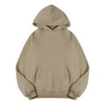 thumbnail image 1 of Brown Oversized Sweatshirt for Women Fleece Loose Hoodie Sweatshirt Long Sleeve Pocket Drop Shoulder Pullovers Top Fall Outfits for Women 2024, 1 of 4