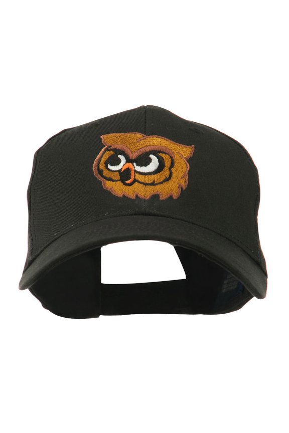 Brown Owl Mascot Embroidered Cap - Black OSFM