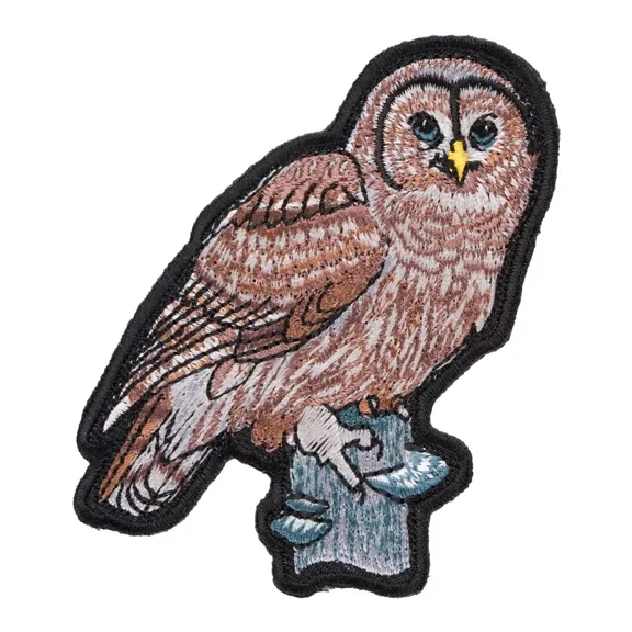 Brown Owl On A Branch Patch, Owl & Bird Patches