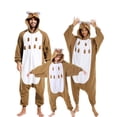 thumbnail image 1 of Brown Owl Pajamas Adult CANASOUR Cosplay Animal Pajamas Polyester Couple Family Suit Small, 1 of 6