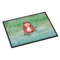 Brown Owl Watercolor Doormat 18x27
