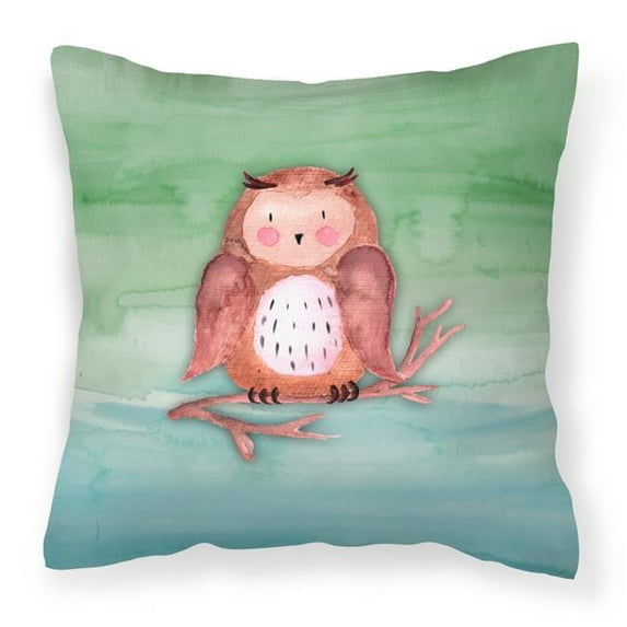Brown Owl Watercolor Fabric Decorative Pillow