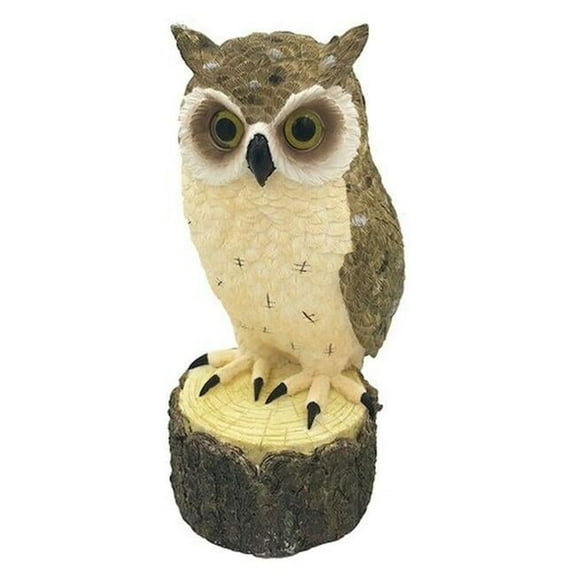 Brown Owl on A Log Figurine