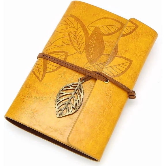 Brown PU Leather Cover Loose Leaf Blank Notebook Journal Diary