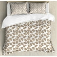 thumbnail image 1 of Brown Paisley Duvet Cover Set King Size, Abstract Leafy Inspired Intricate Ornaments Continuous Simple Illustration, Decorative 3 Piece Bedding Set with 2 Pillow Shams, Umber White, by Ambesonne, 1 of 3