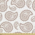 thumbnail image 1 of Ambesonne Brown Paisley Fabric by the Yard Upholstery, Orient Fashion Design, 10 Yards, Redwood and White, 1 of 4