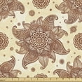 thumbnail image 1 of Ambesonne Brown Paisley Fabric by the Yard Upholstery, Autumn Tones Damask, 3 Yards, Cream Paprika Ivory, 1 of 4
