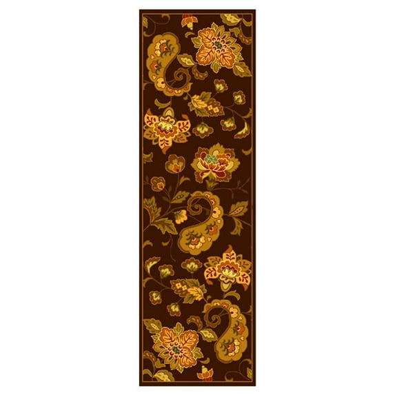 Brown Paisley Rug (2 ft. 6 in. x 12 ft. Runner)