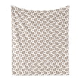 thumbnail image 1 of Brown Paisley Soft Flannel Fleece Blanket, Abstract Intricate Buta Floral Motif Illustration on Plain Background, Cozy Plush for Indoor and Outdoor Use, 70" x 90", Caramel and White, by Ambesonne, 1 of 5
