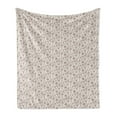 thumbnail image 1 of Brown Paisley Soft Flannel Fleece Throw Blanket, Repetitive Flowers Leaves Ornaments Print on Plain Background, Cozy Plush for Indoor and Outdoor Use, 60" x 80", Chocolate and White, by Ambesonne, 1 of 5